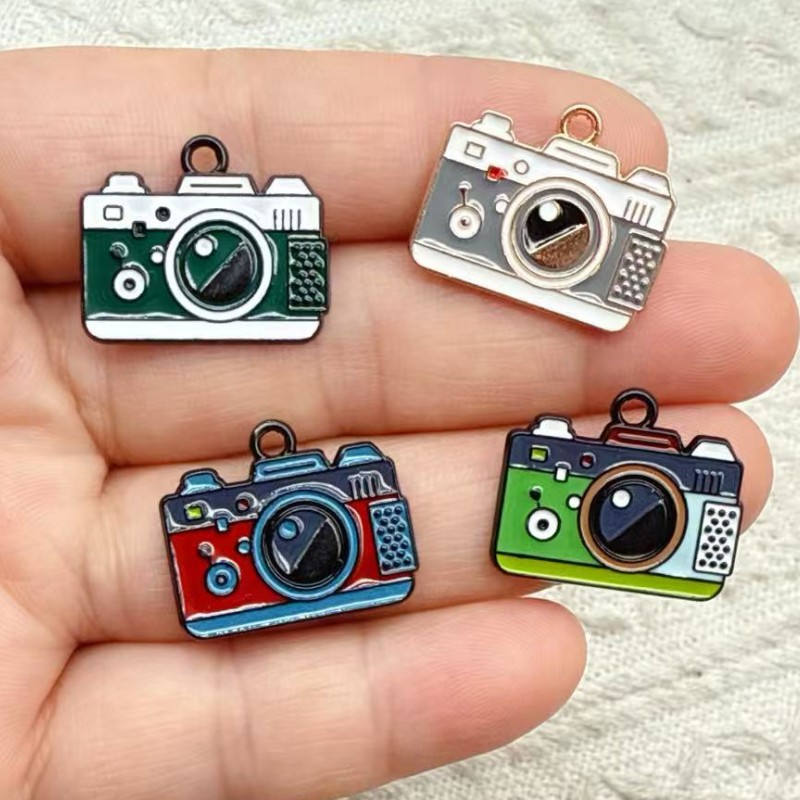 Jewelry Making Videos - 10pcs 17x20mm Enamel Camera Charm for