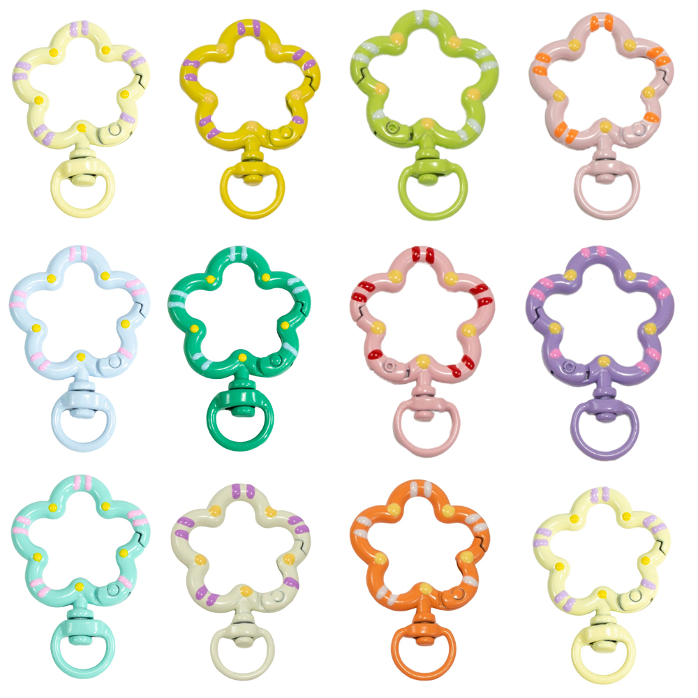 Jewelry Making Material - 5pcs Flower Metal Lobster Claw Clasps