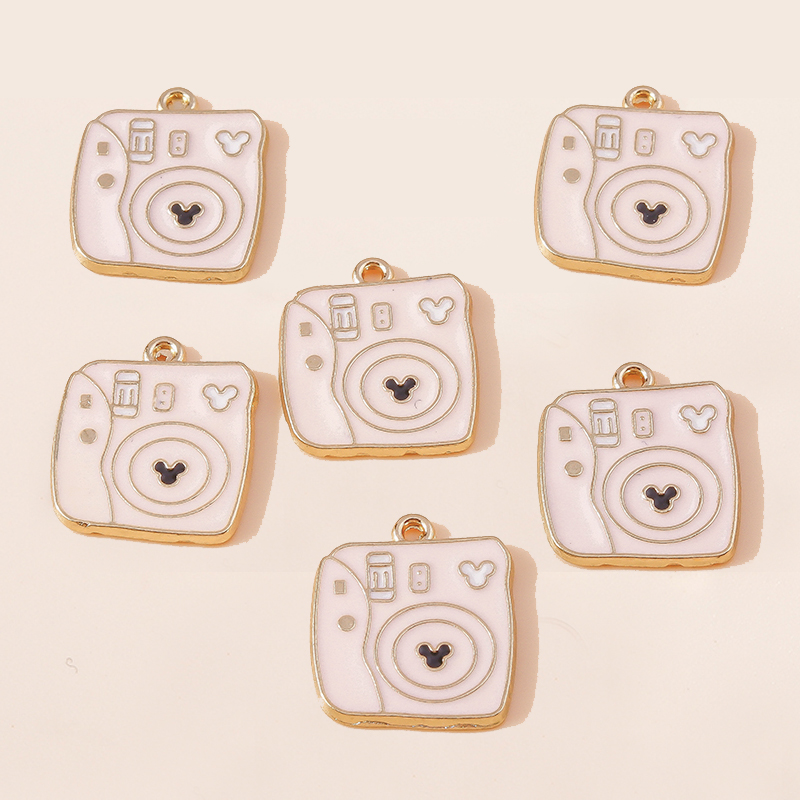 Jewelry Making Videos - 10pcs 15*18mm Lovely Pendants Enamel Pink