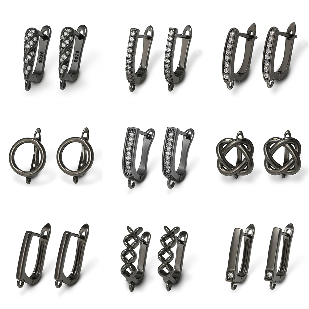 Jewelry Making Material - YANASI 1 Pair Gun Black Brass
