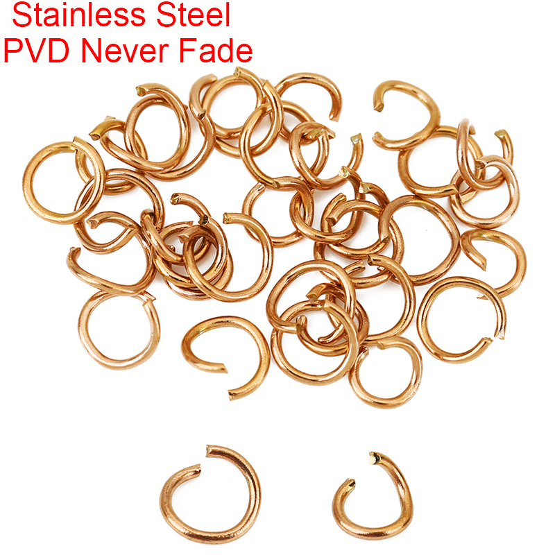 Jewelry Making Closed Jump Rings - 100pcs Rose Gold Plated Stainless Steel