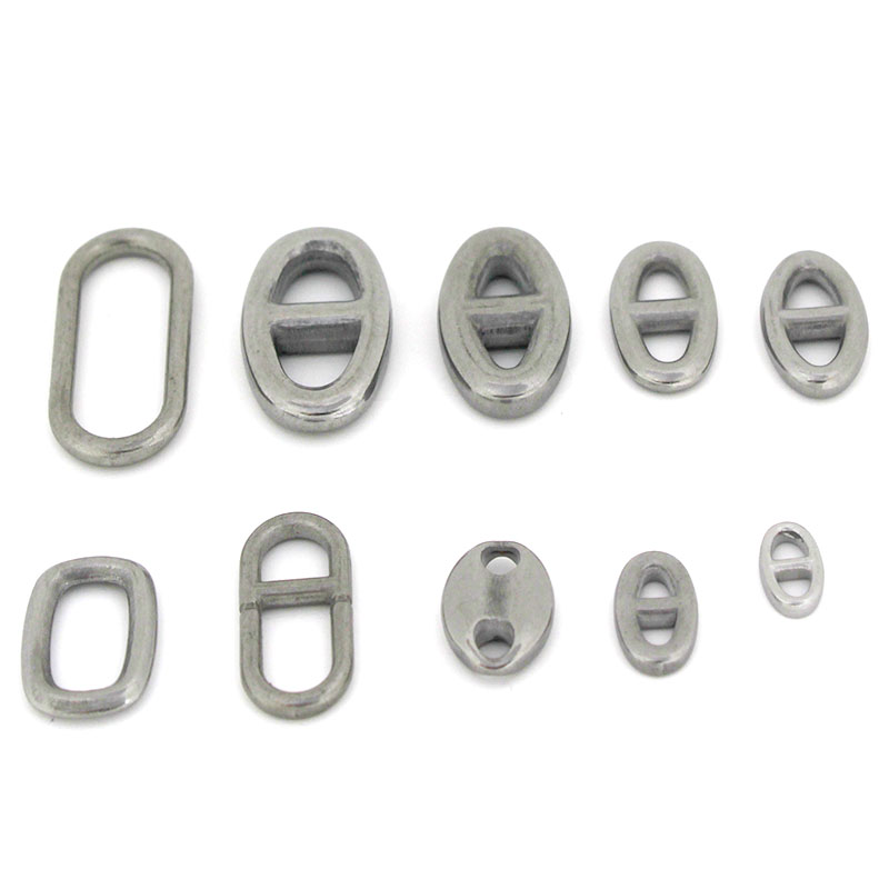 Jewelry Making Material - 10Pcs Stainless Steel Double Hole Oval