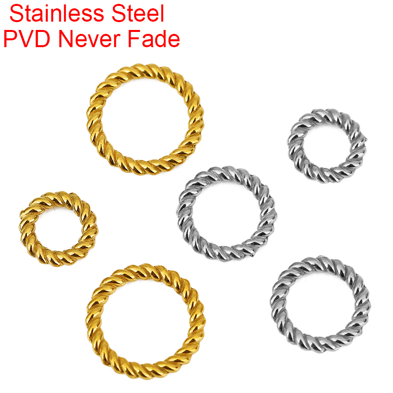 10pcs PVD Never Fade Stainless - Jewelry Making Closed Jump Rings 评论和价格