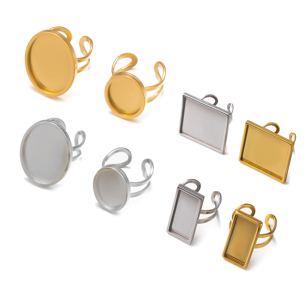 4Pcs Stainless Steel Golden Bl - Jewelry Making Ring Tool 评论和价格