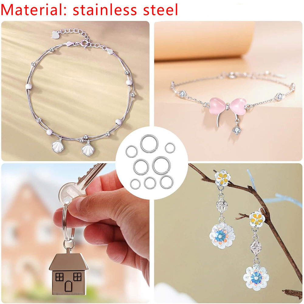1200pcs Stainless Steel Jump R - Jewelry Making Closed Jump Rings 评论和价格
