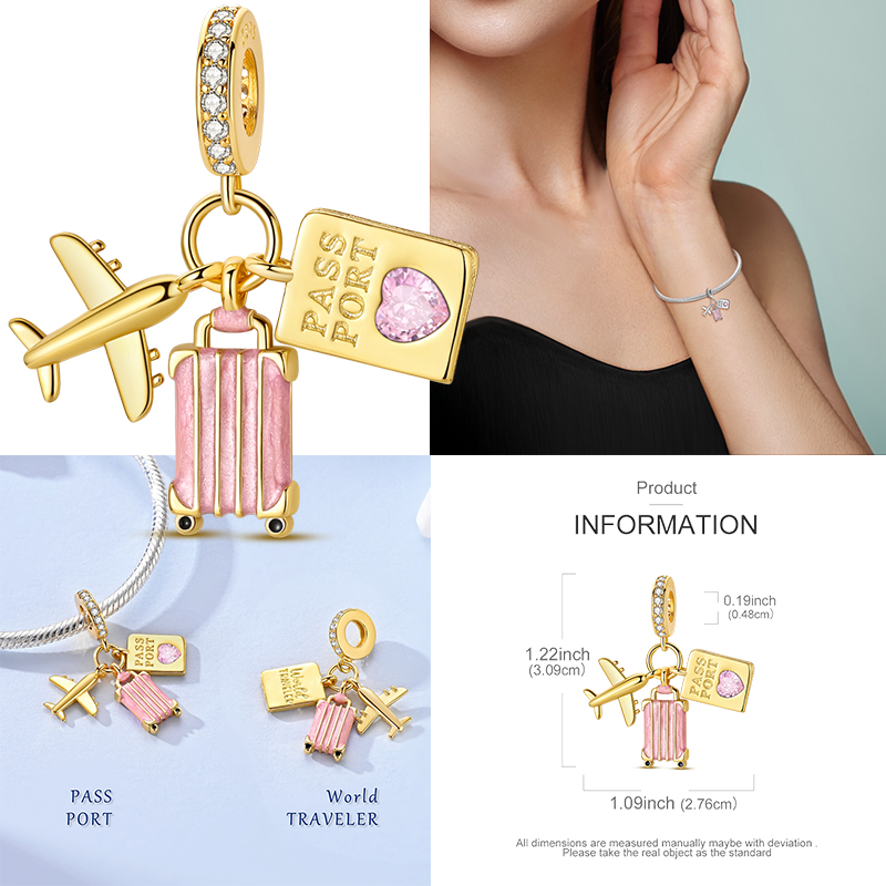 Travel Series Charms 925 Silve - Jewelry Making Paris 评论和价格