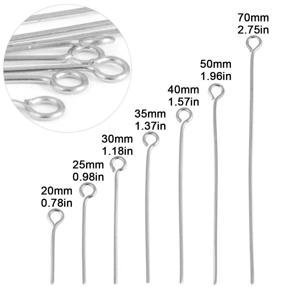 100Pcs/Lot Stainless Steel Eye - Jewelry Making Basics 评论和价格