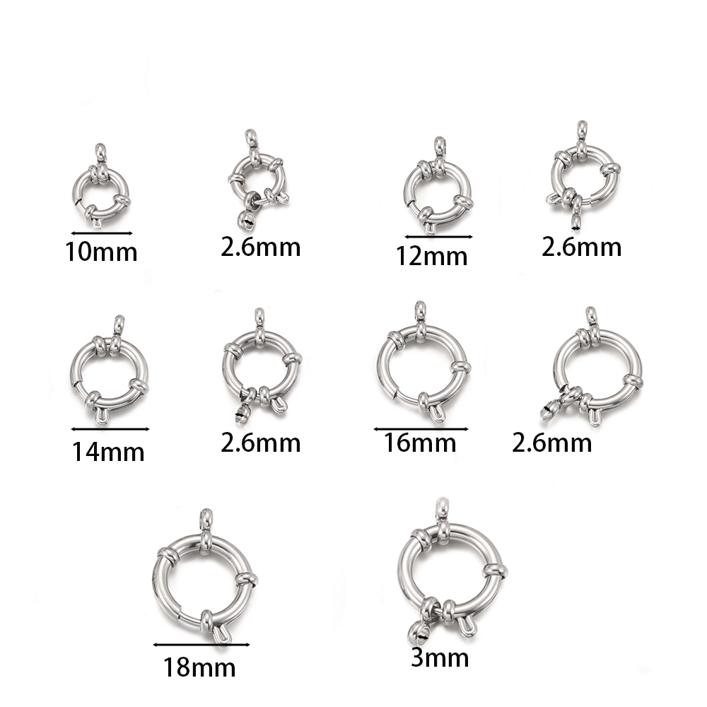 2pcs Stainless Steel Round Spr - Jewelry Making Material 评论和价格