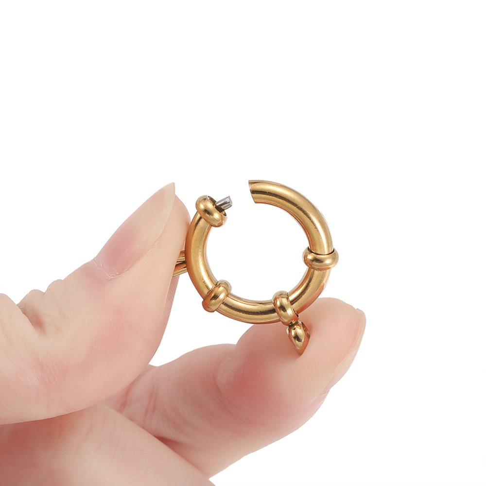 2pcs Stainless Steel Round Spr - Jewelry Making Material 评论和价格